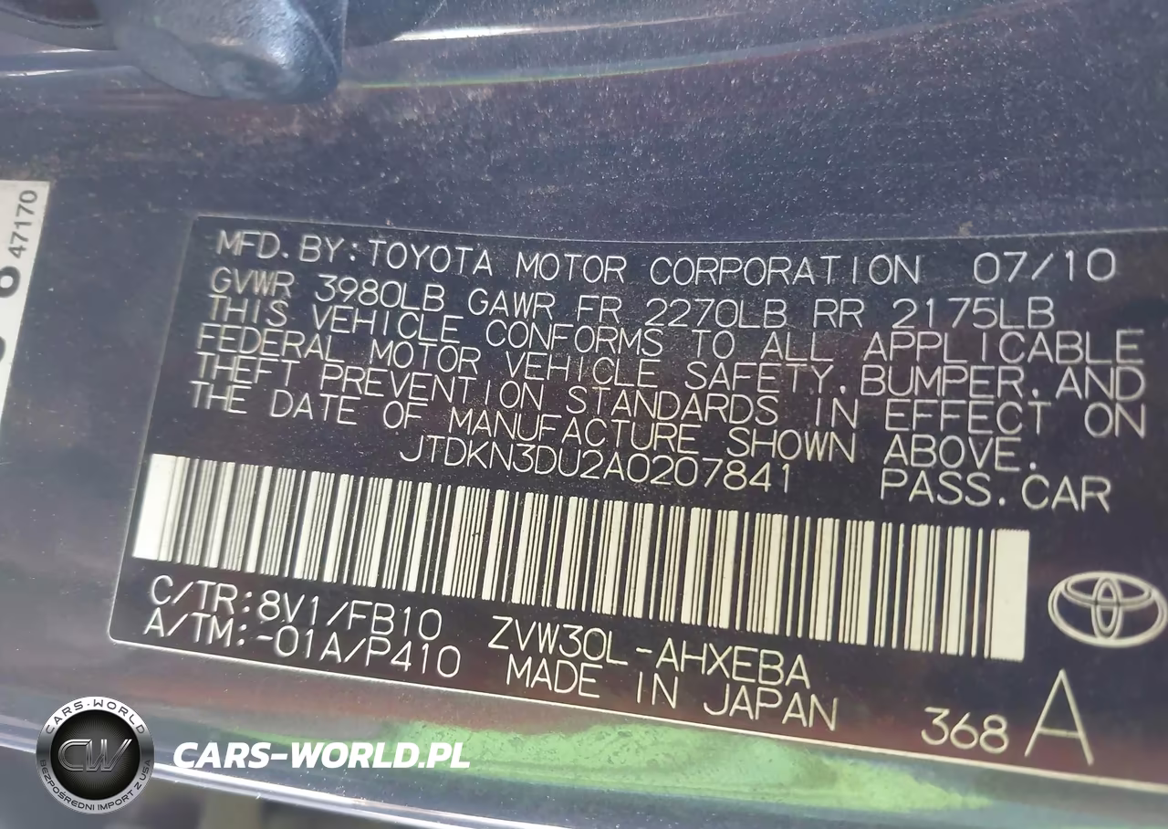 2010 Toyota Prius Iii VIN:JTDKN3DU2A0207841 - 9