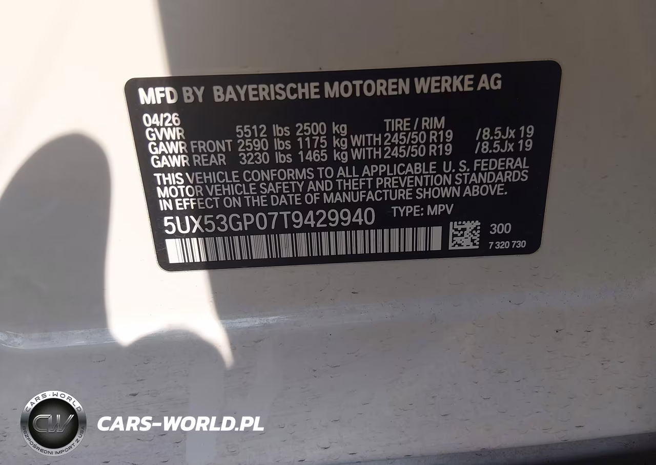2026 BMW X3 30 xDrive VIN:5UX53GP07T9429940 - 9