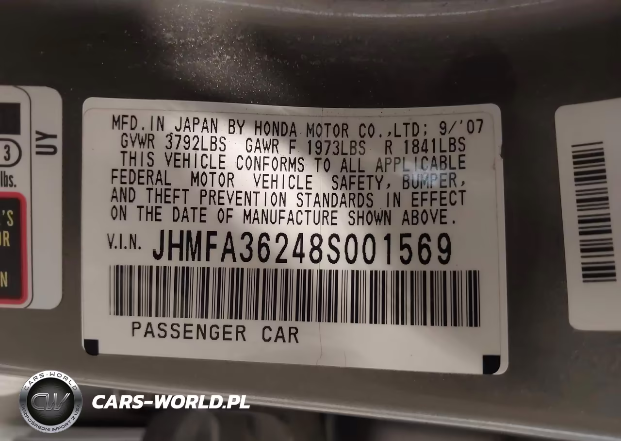 2008 Honda Civic Hybrid VIN:JHMFA36248S001569 - 9
