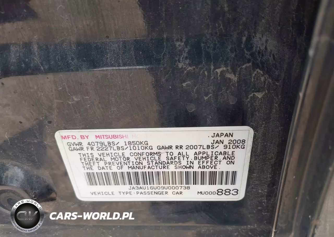2009 Mitsubishi Lancer De VIN:JA3AU16U09U000738 - 9