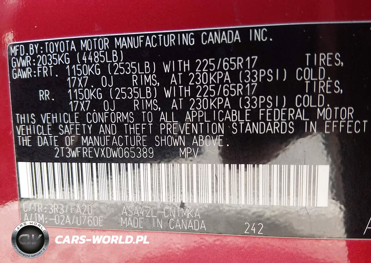 2013 Toyota Rav4 Xle VIN:2T3WFREVXDW065389 - 9
