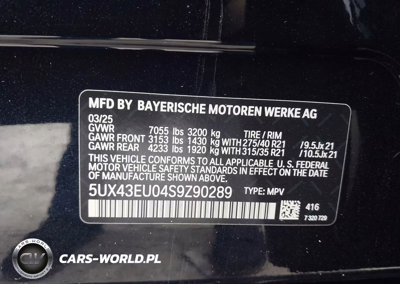 2025 BMW X5 Phev xDrive50E VIN:5UX43EU04S9Z90289 - 9