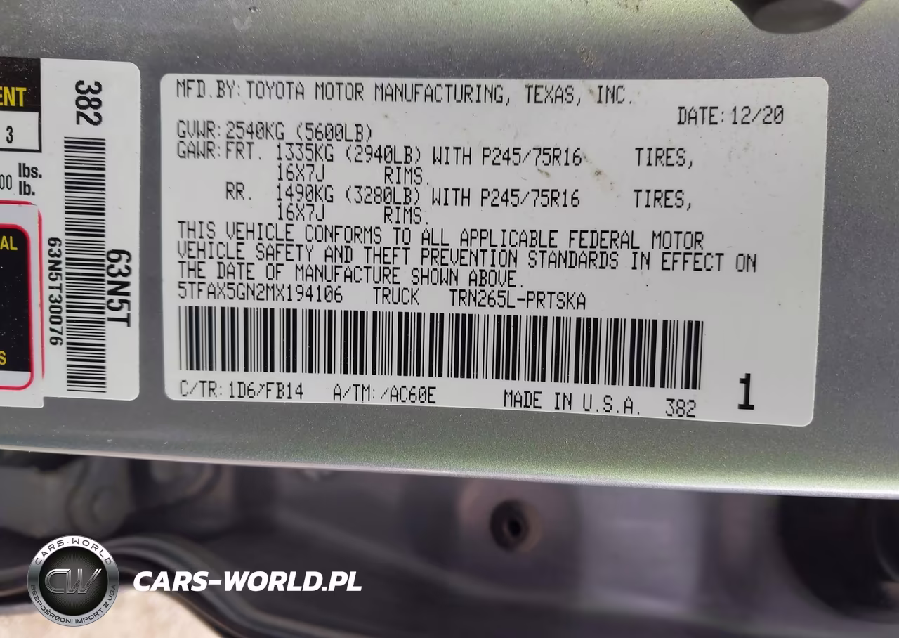 2021 Toyota Tacoma Sr VIN:5TFAX5GN2MX194106 - 9