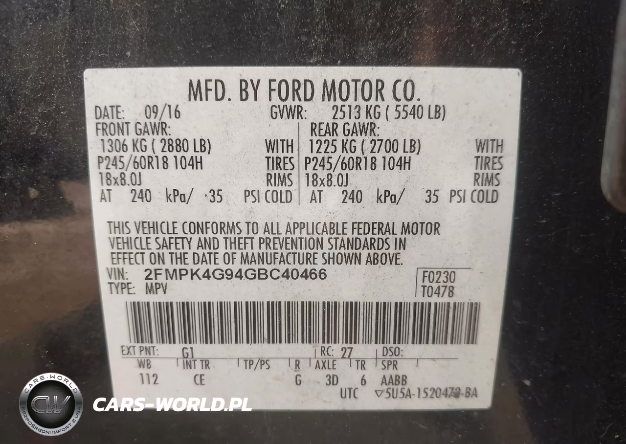 2016 Ford Edge Se VIN:2FMPK4G94GBC40466 - 9