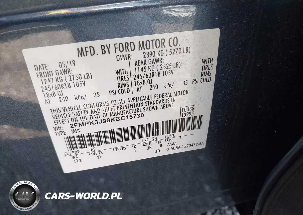 2019 Ford Edge Sel VIN:2FMPK3J98KBC15730 - 9