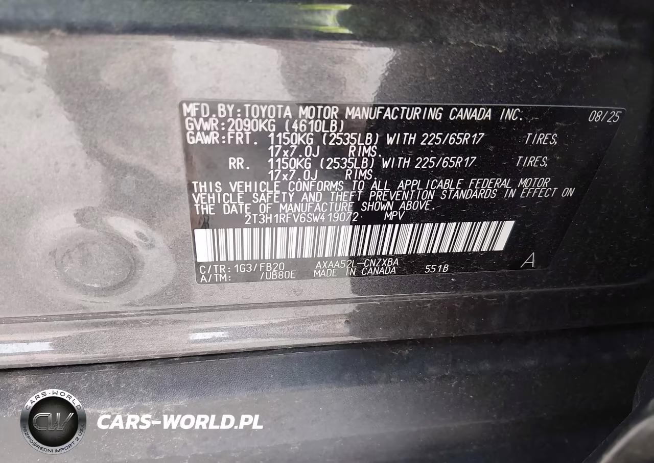 2025 Toyota Rav4 Le VIN:2T3H1RFV6SW419072 - 9