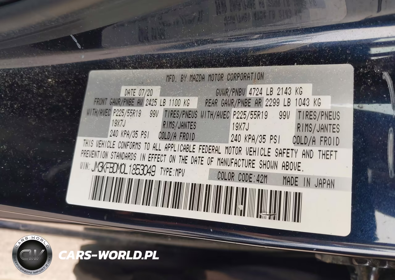 2020 Mazda Cx-5 Grand Touring VIN:JM3KFBDM0L1853049 - 9
