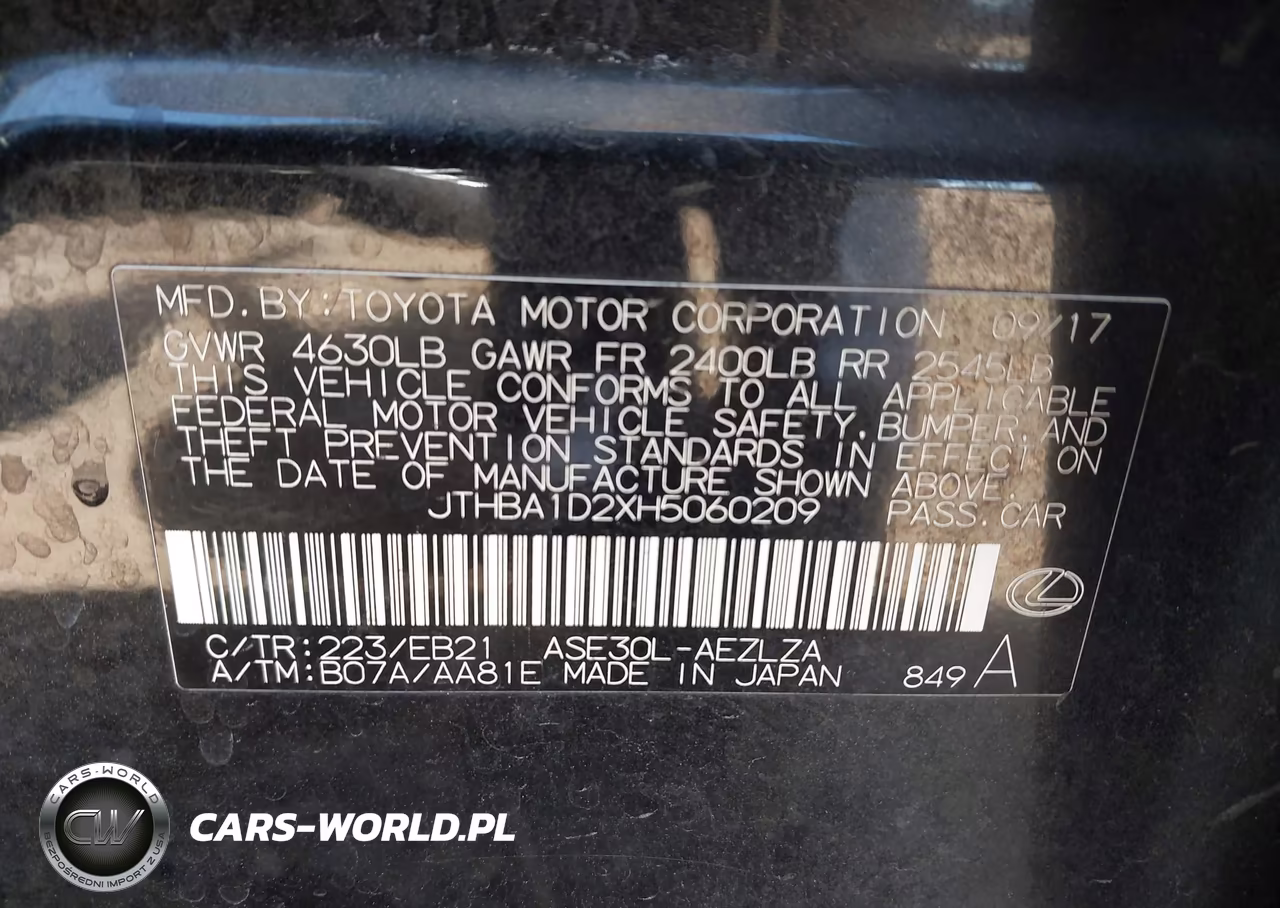 2017 Lexus Is 200T VIN:JTHBA1D2XH5060209 - 9