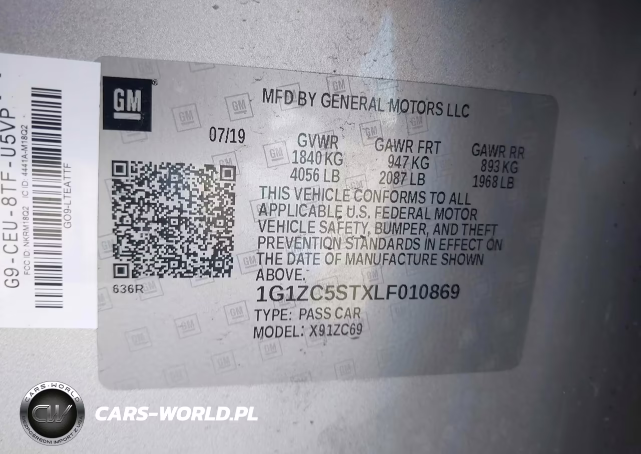2020 Chevrolet Malibu Fwd 1Fl VIN:1G1ZC5STXLF010869 - 9