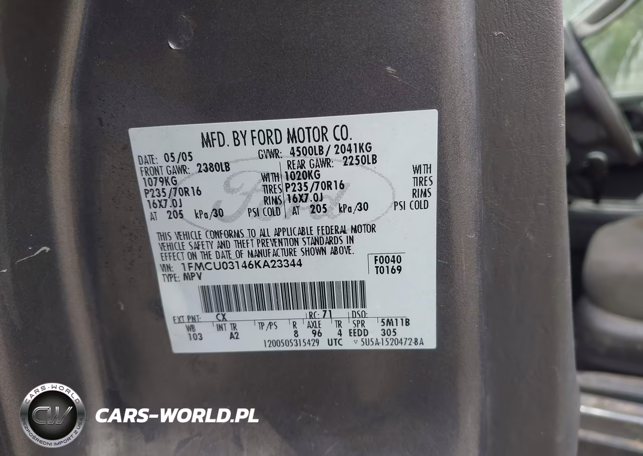 2006 Ford Escape Xlt-Xlt Sport VIN:1FMCU03146KA23344 - 9