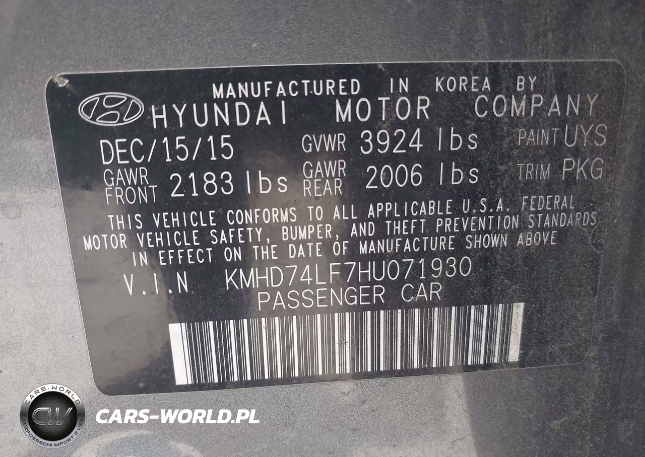 2017 Hyundai Elantra Se VIN:KMHD74LF7HU071930 - 9