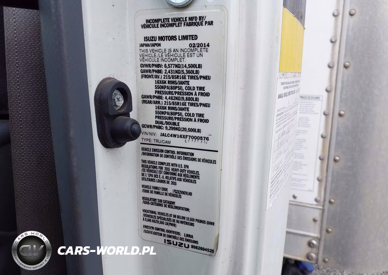 2015 Isuzu Npr Dsl Reg At VIN:JALC4W16XF7000576 - 8