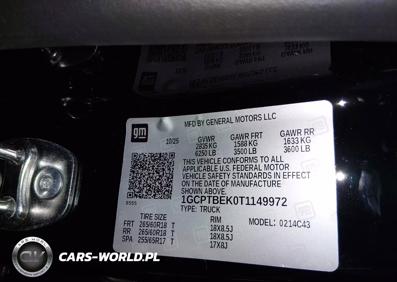 2026 Chevrolet Colorado Wt, 4Wd VIN:1GCPTBEK0T1149972 - 9