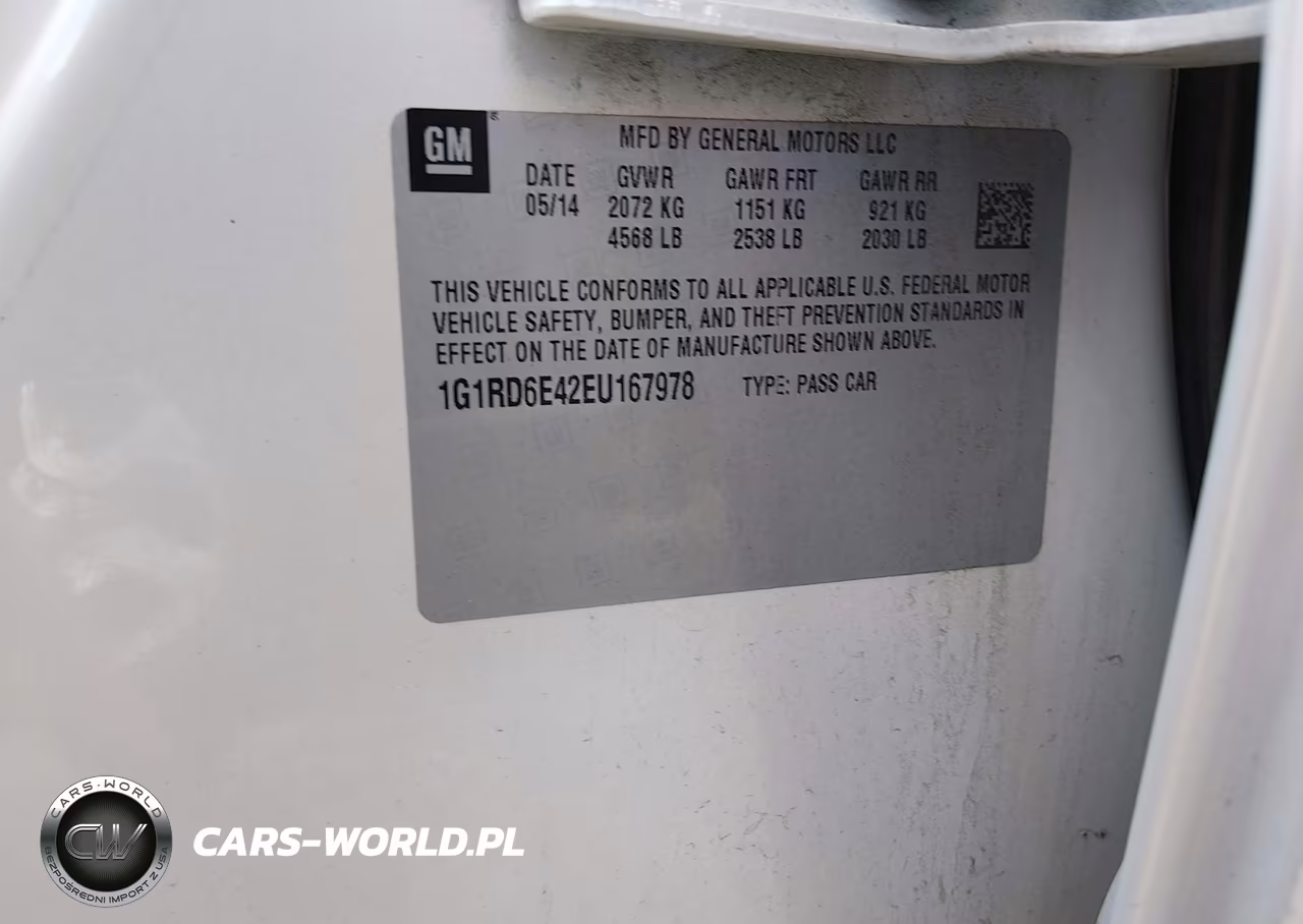 2014 Chevrolet Volt VIN:1G1RD6E42EU167978 - 9