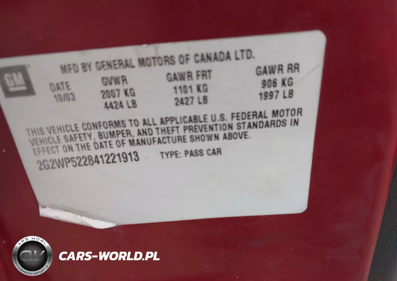 2004 Pontiac Grand Prix Gt1 VIN:2G2WP522841221913 - 9