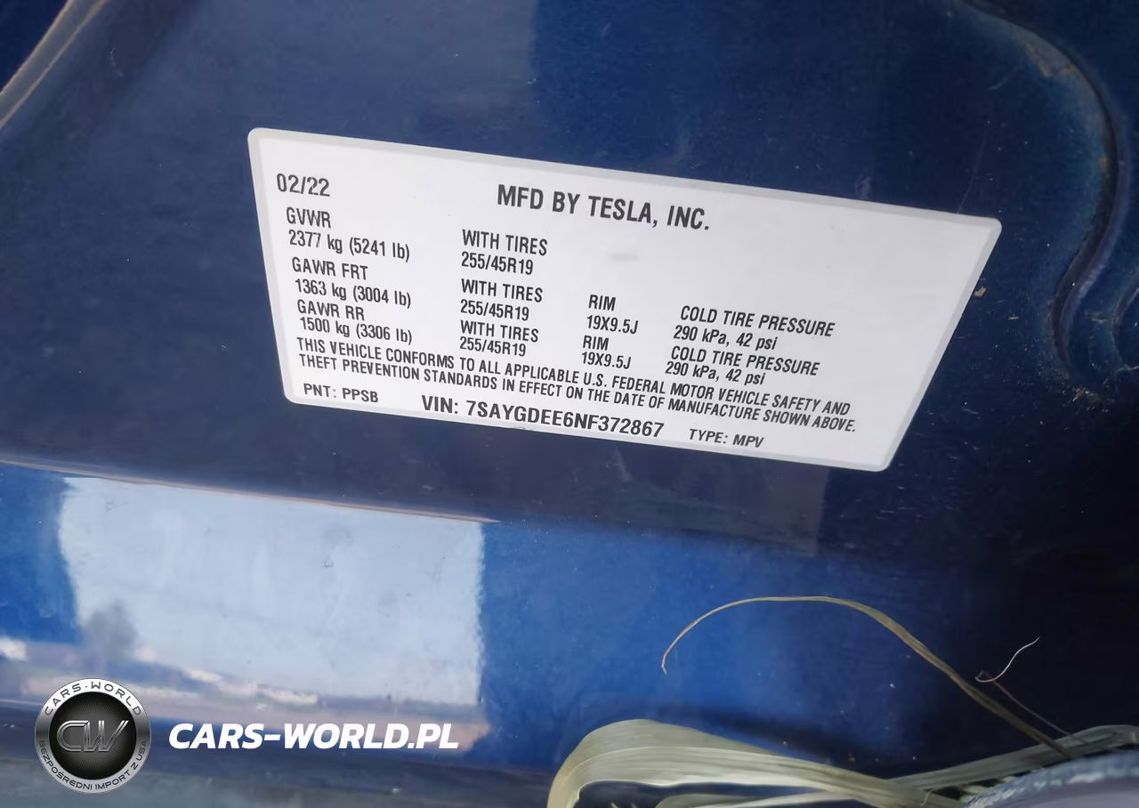 2022 Tesla Model Y Long Range Dual Motor All-Wheel Drive VIN:7SAYGDEE6NF372867 - 9