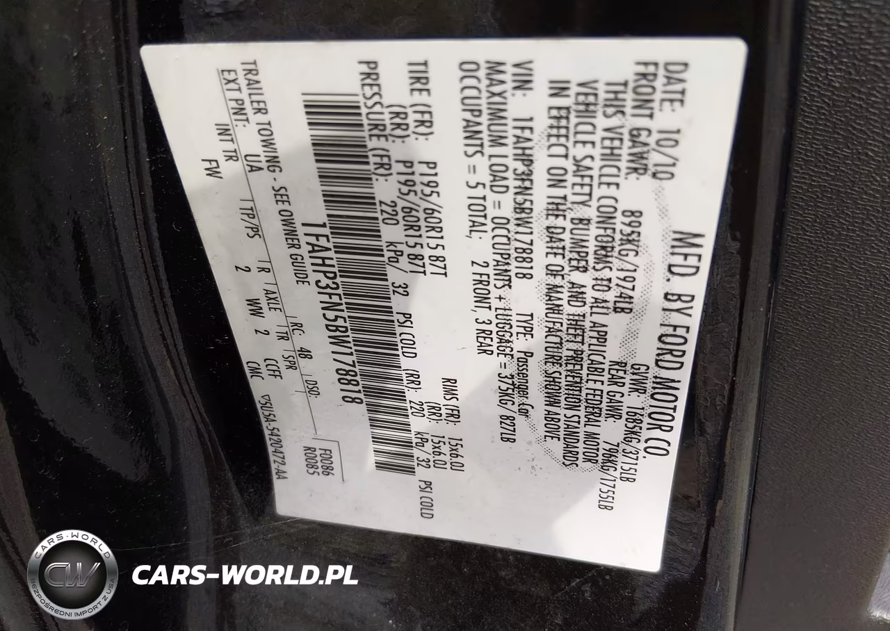 2011 Ford Focus Se VIN:1FAHP3FN5BW178818 - 9