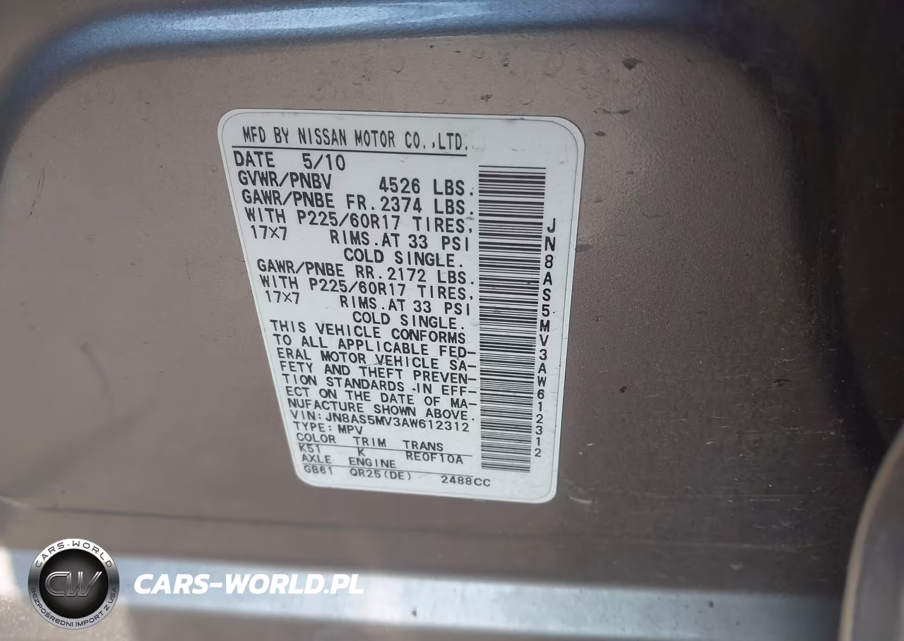 2010 Nissan Rogue Sl VIN:JN8AS5MV3AW612312 - 9
