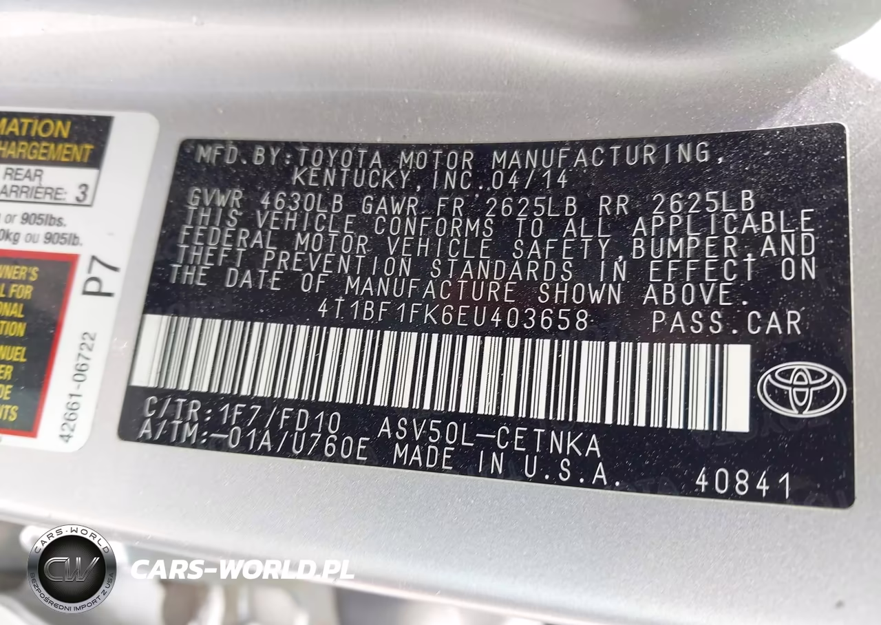 2014 Toyota Camry Le VIN:4T1BF1FK6EU403658 - 9