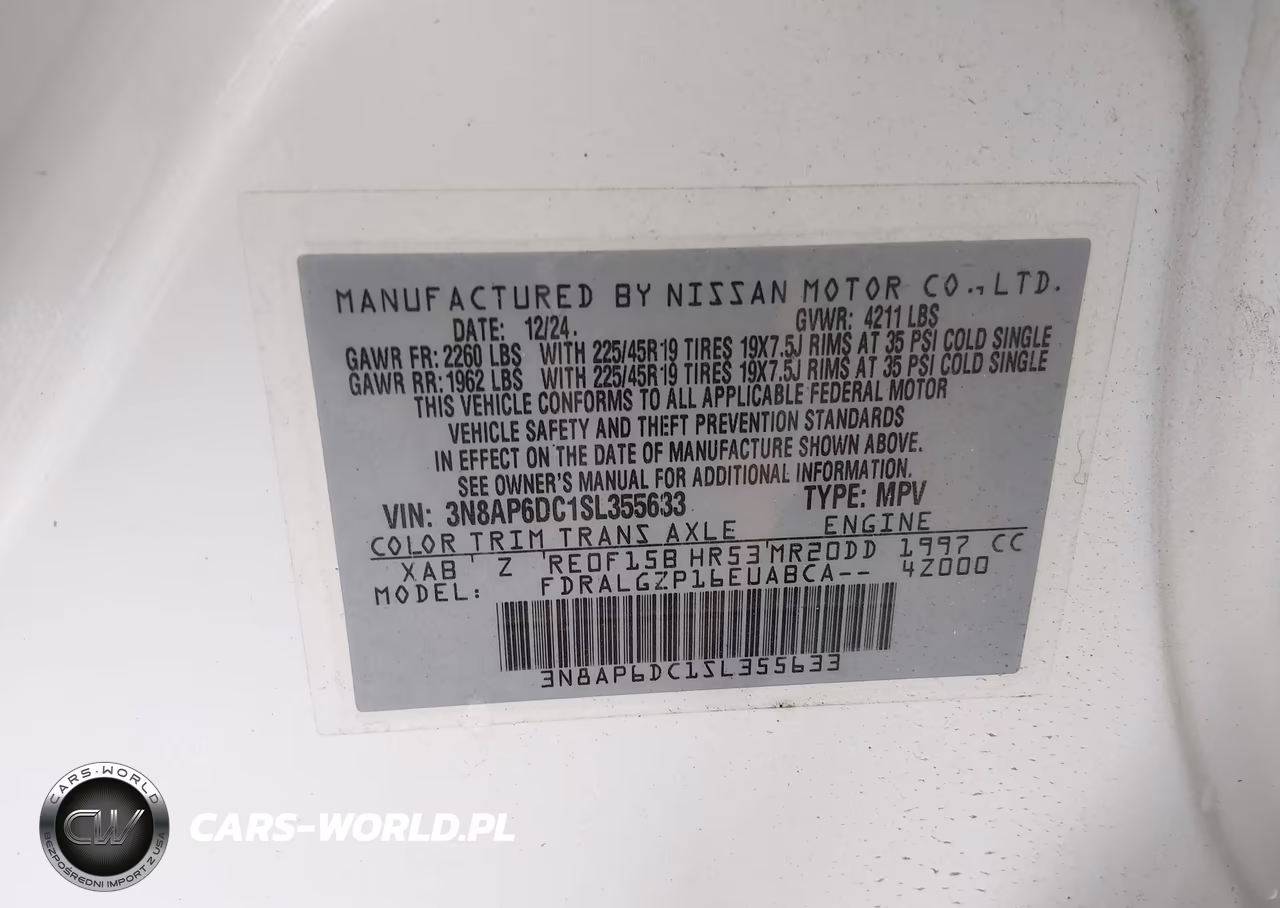 2025 Nissan Kicks Sr Fwd VIN:3N8AP6DC1SL355633 - 9