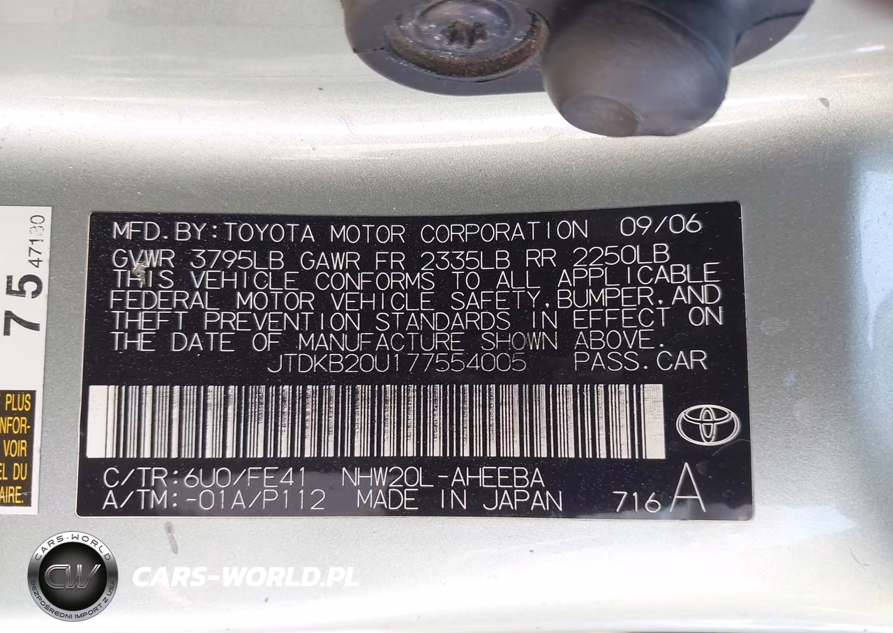 2007 Toyota Prius VIN:JTDKB20U177554005 - 9