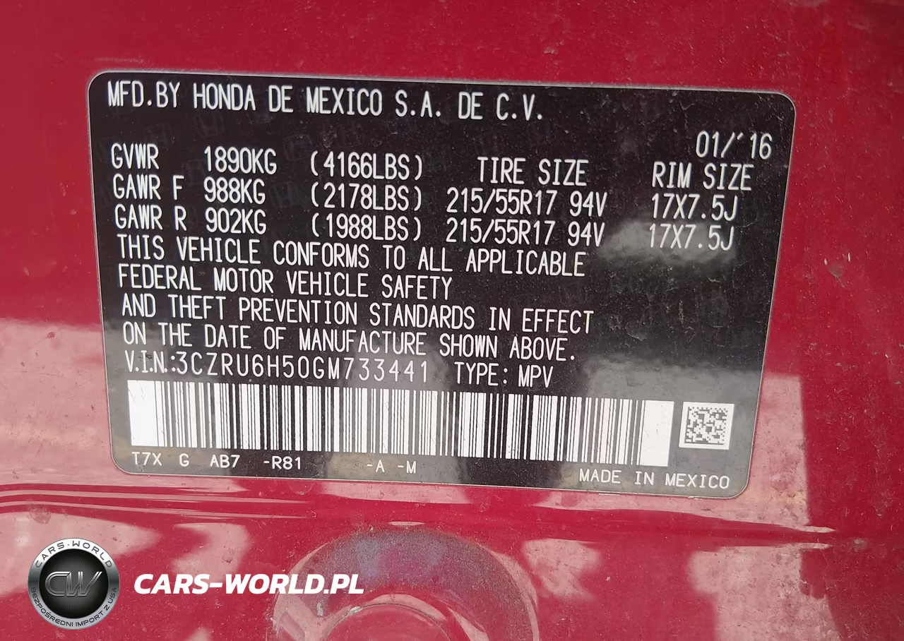 2016 Honda Hr-V Ex VIN:3CZRU6H50GM733441 - 9