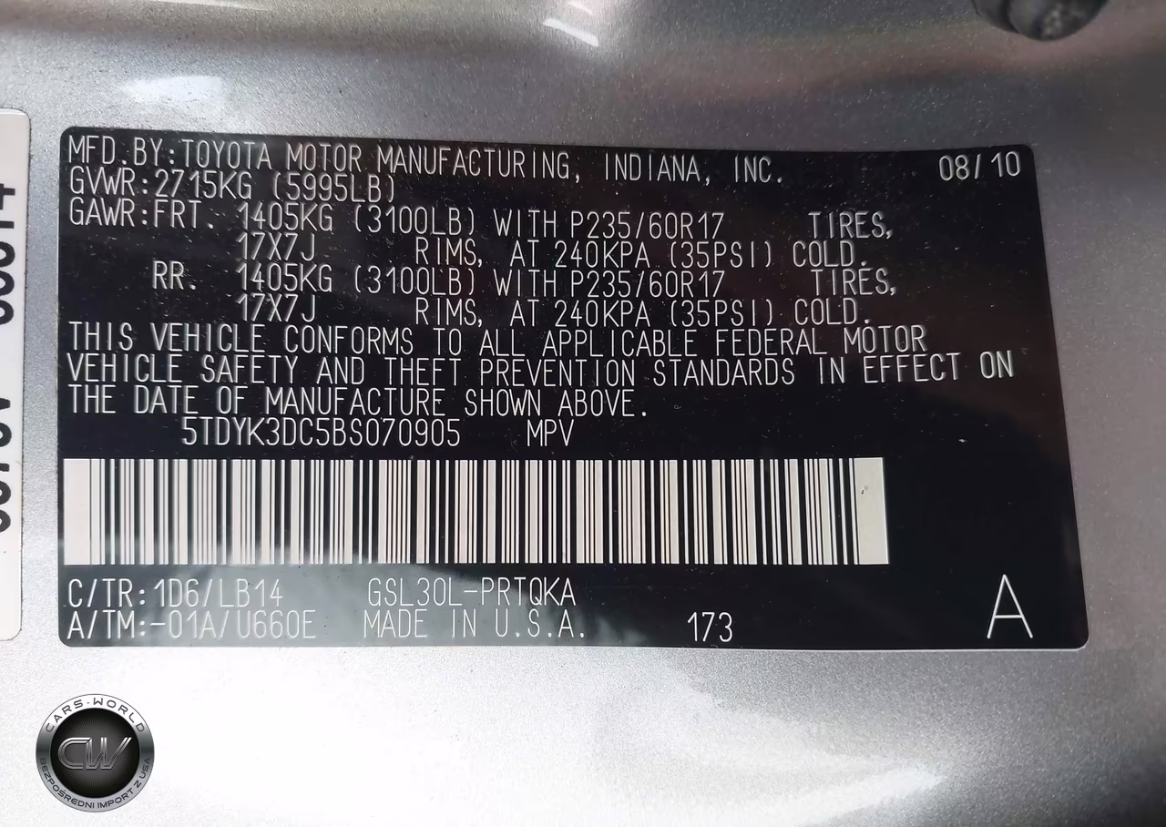 2011 Toyota Sienna Xle V6-Xle V6 Auto Access Seat VIN:5TDYK3DC5BS070905 - 9