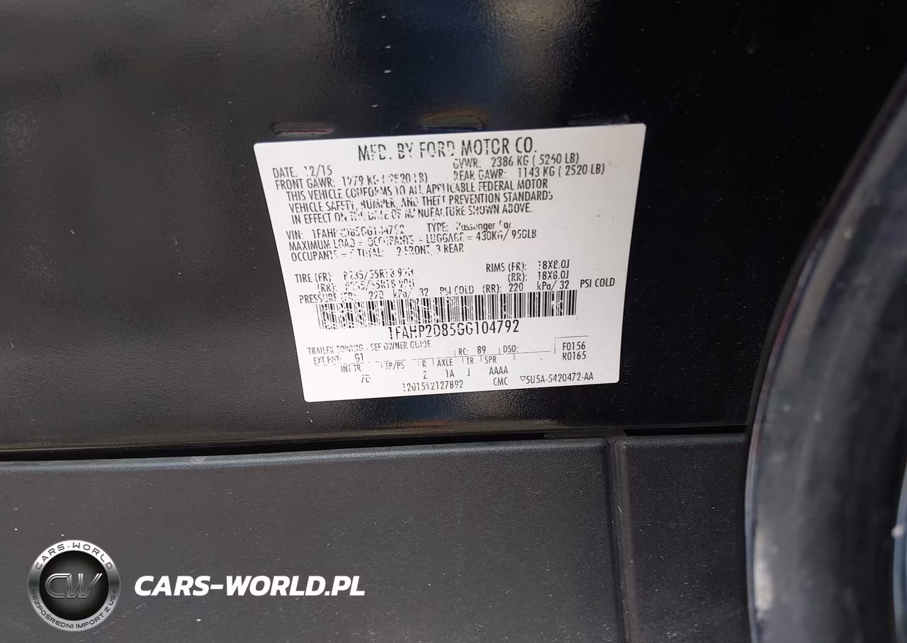 2016 Ford Taurus Se VIN:1FAHP2D85GG104792 - 9