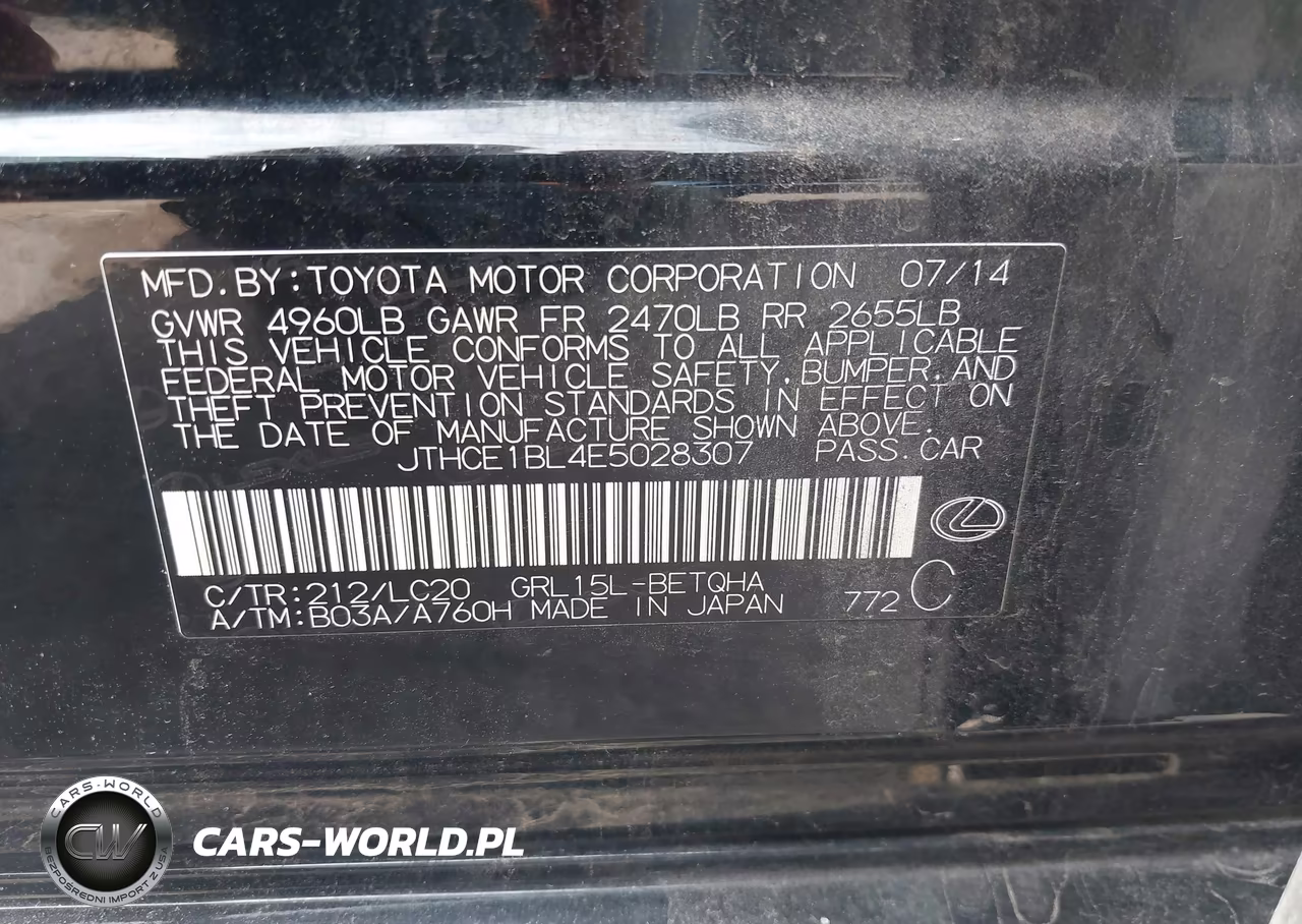 2014 Lexus Gs 350 VIN:JTHCE1BL4E5028307 - 9