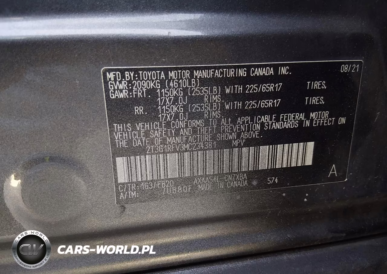 2021 Toyota Rav4 Le VIN:2T3G1RFV3MC234381 - 9