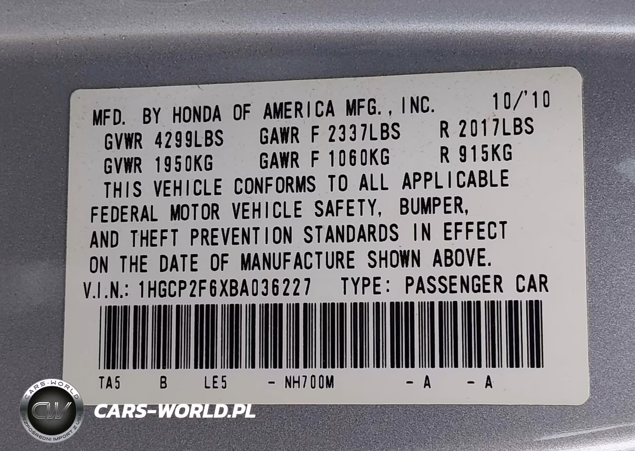 2011 Honda Accord 2.4 Se VIN:1HGCP2F6XBA036227 - 9