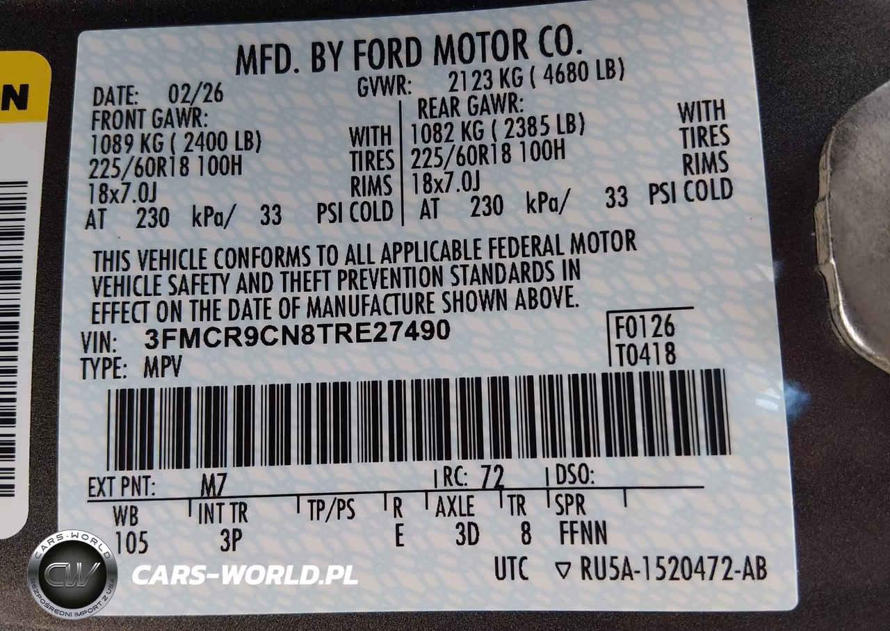 2026 Ford Bronco Sport Outer Banks VIN:3FMCR9CN8TRE27490 - 9