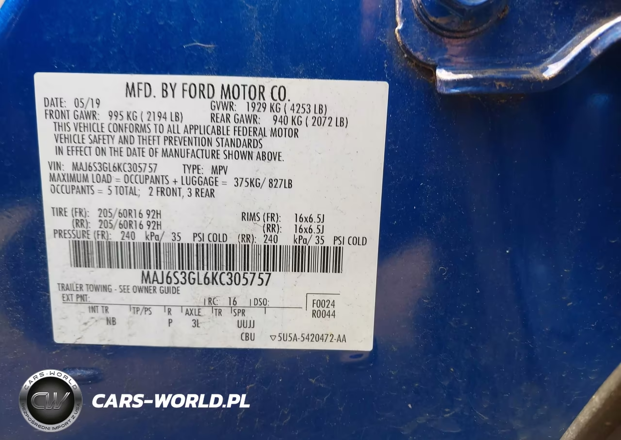 2019 Ford Ecosport Se VIN:MAJ6S3GL6KC305757 - 9