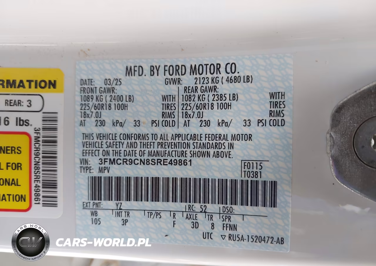2025 Ford Bronco Sport Outer Banks VIN:3FMCR9CN8SRE49861 - 9