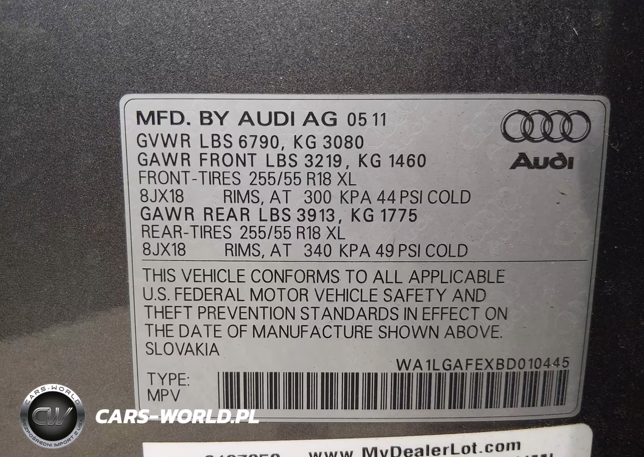 2011 Audi Q7 3.0T Premium VIN:WA1LGAFEXBD010445 - 9