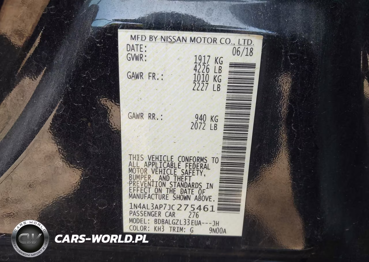2018 Nissan Altima 2.5 S VIN:1N4AL3AP7JC275461 - 9