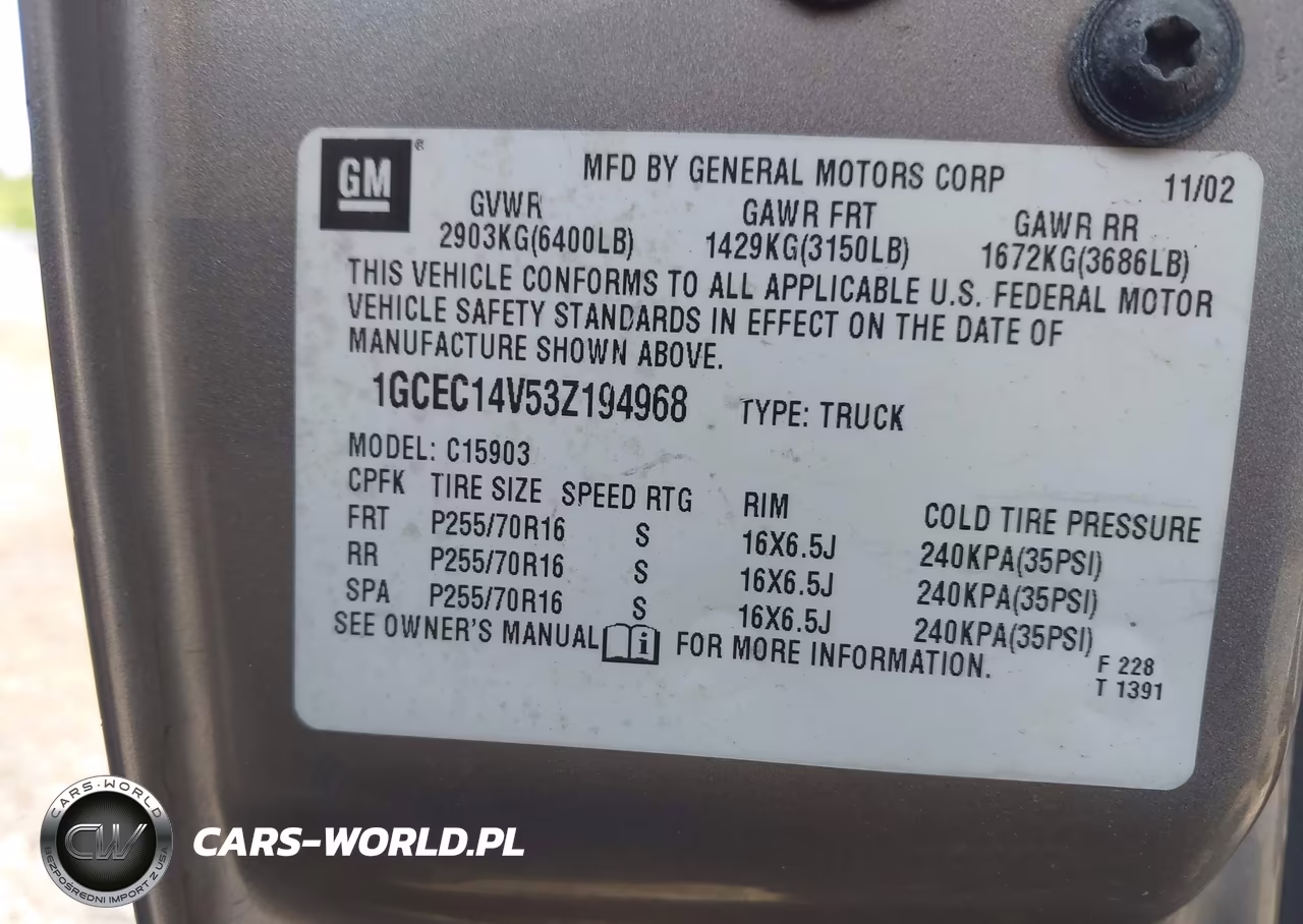 2003 Chevrolet Silverado 1500 Work Truck VIN:1GCEC14V53Z194968 - 9