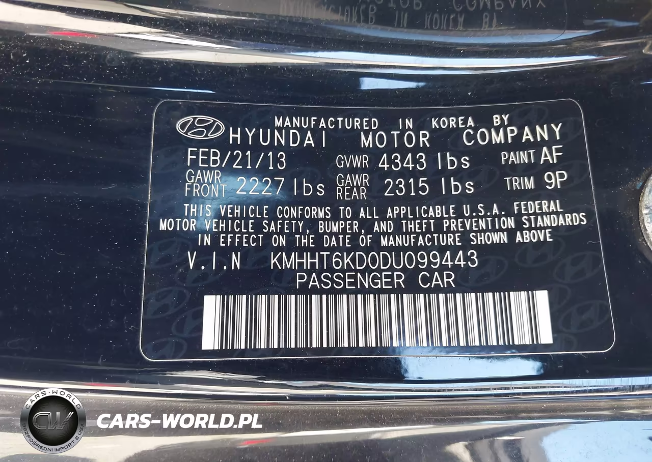 2013 Hyundai Genesis 2.0T Premium VIN:KMHHT6KD0DU099443 - 9