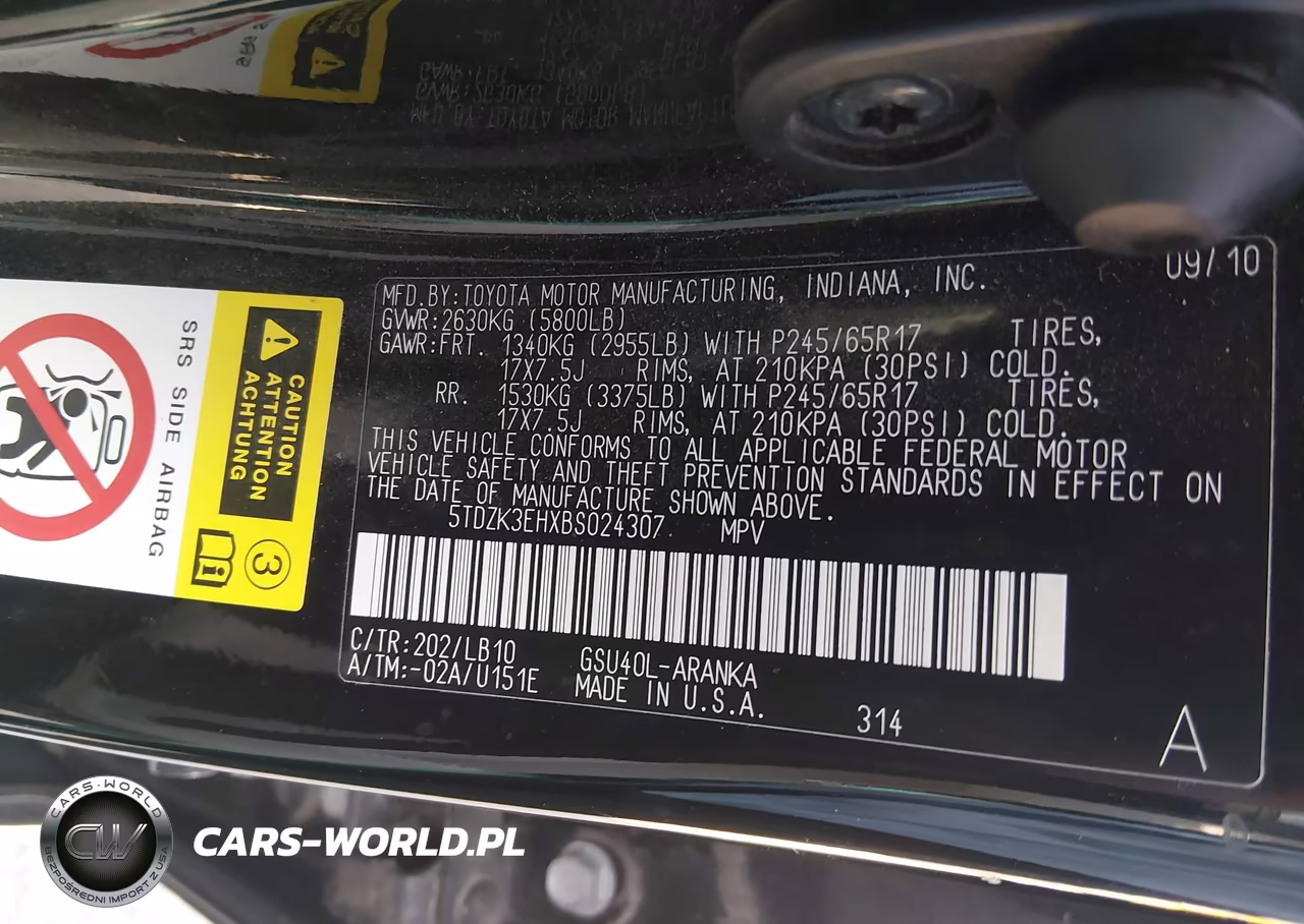 2011 Toyota Highlander Se V6 VIN:5TDZK3EHXBS024307 - 9