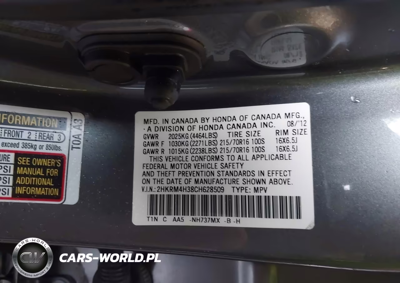 2012 Honda Cr-V Lx VIN:2HKRM4H38CH628509 - 9
