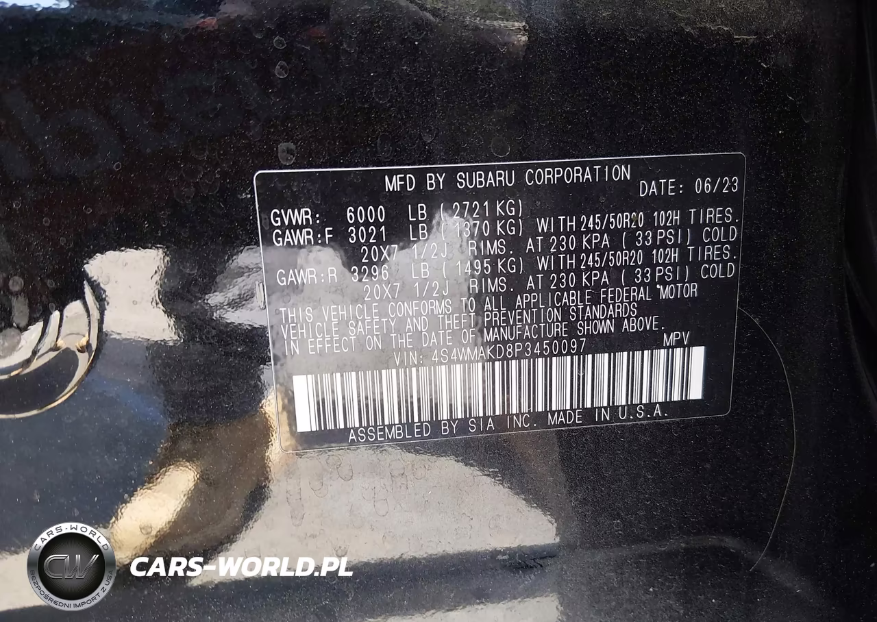 2023 Subaru Ascent Onyx Edition Limited 7-Passenger VIN:4S4WMAKD8P3450097 - 9