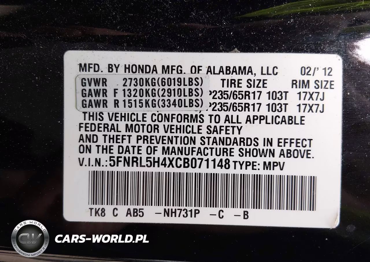 2012 Honda Odyssey Ex VIN:5FNRL5H4XCB071148 - 9