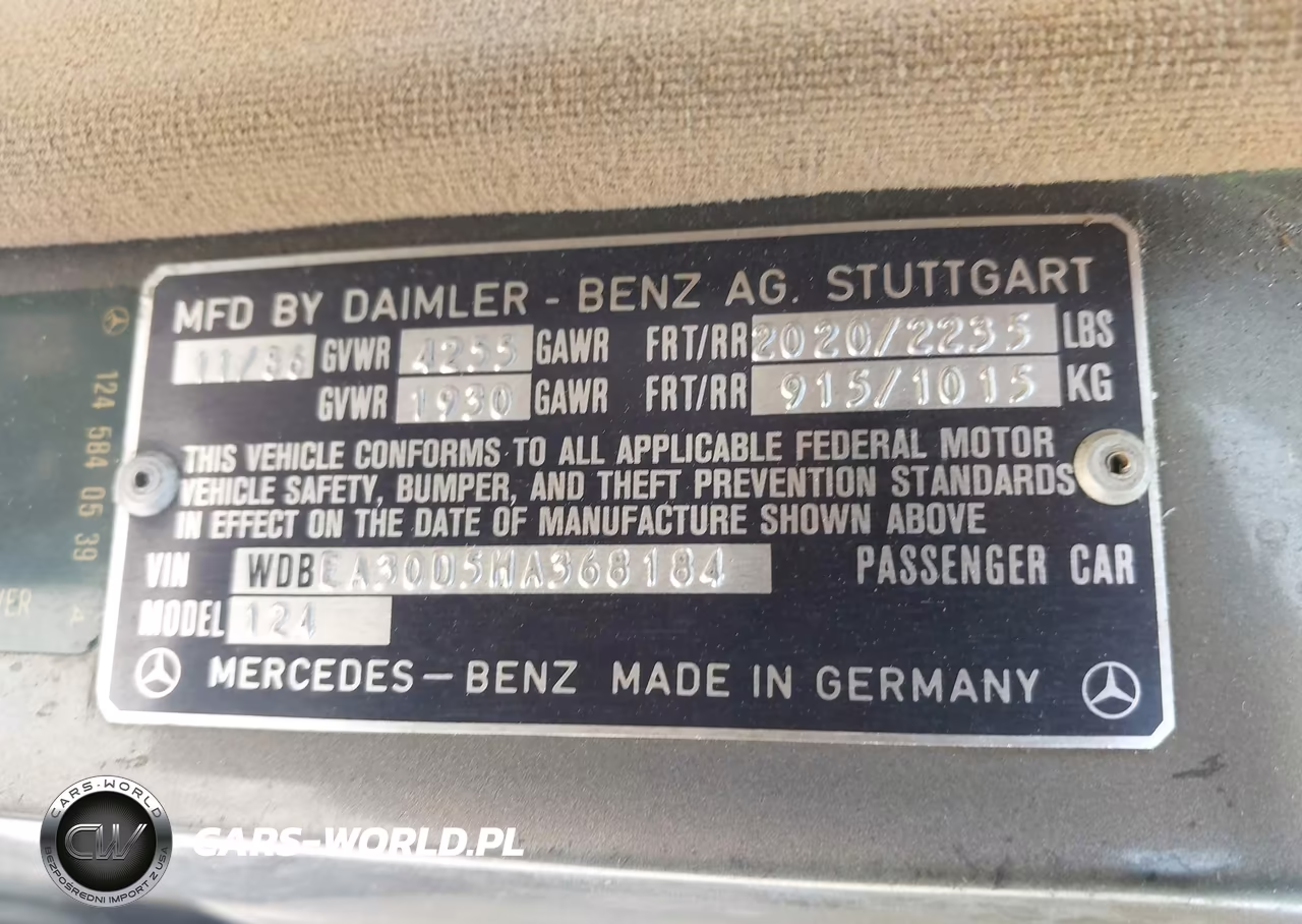 1987 Mercedes-Benz 300 E VIN:WDBEA30D5HA368184 - 9