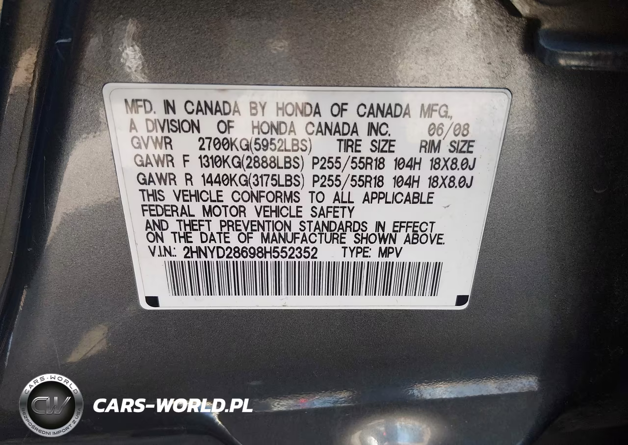 2008 Acura Mdx Technology Package VIN:2HNYD28698H552352 - 9