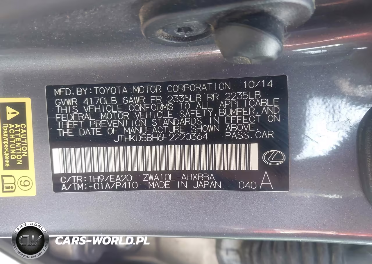 2015 Lexus Ct 200H VIN:JTHKD5BH6F2220364 - 9