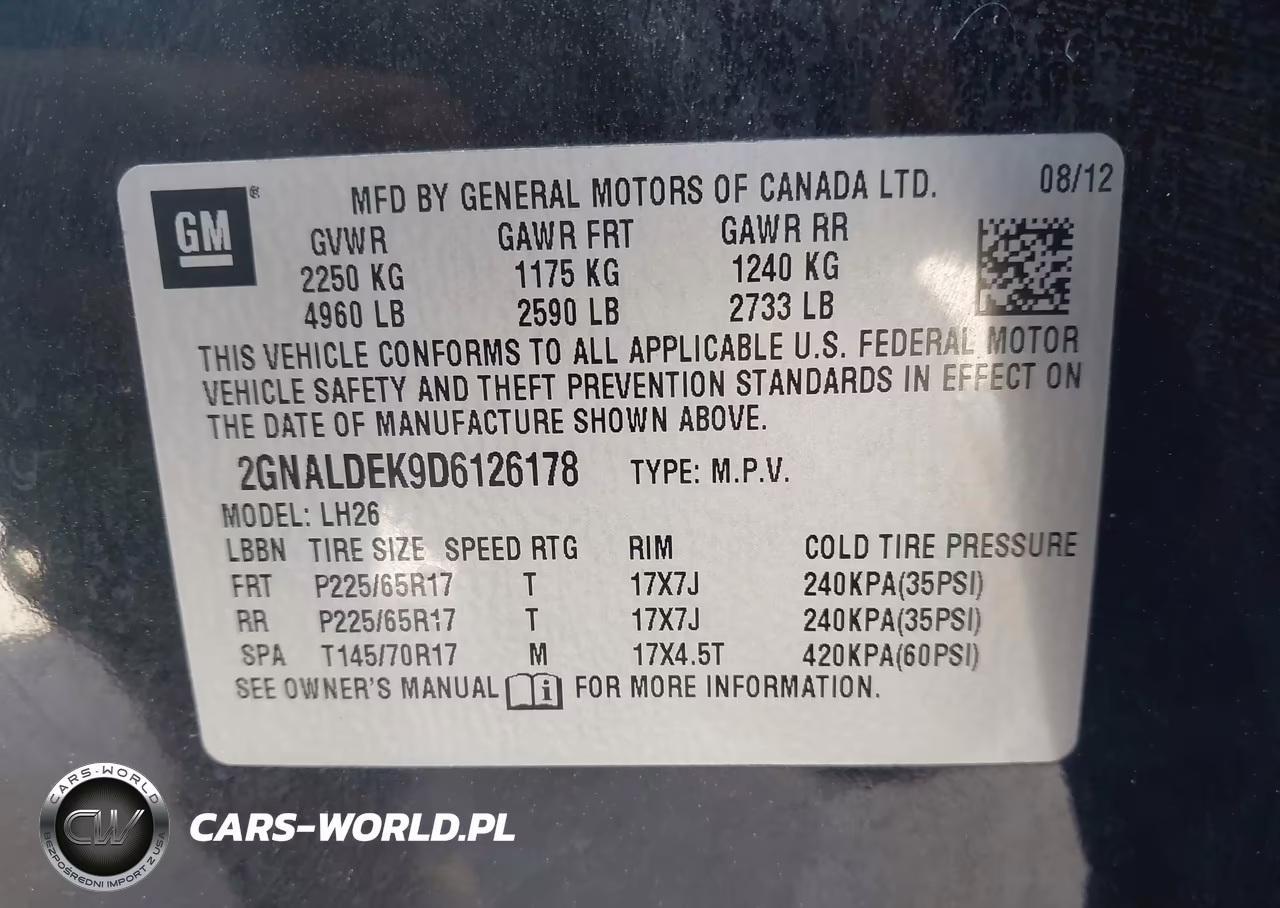 2013 Chevrolet Equinox Lt VIN:2GNALDEK9D6126178 - 9
