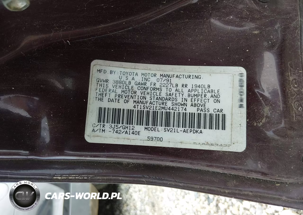 1991 Toyota Camry Dlx VIN:4T1SV21E2MU442174 - 9