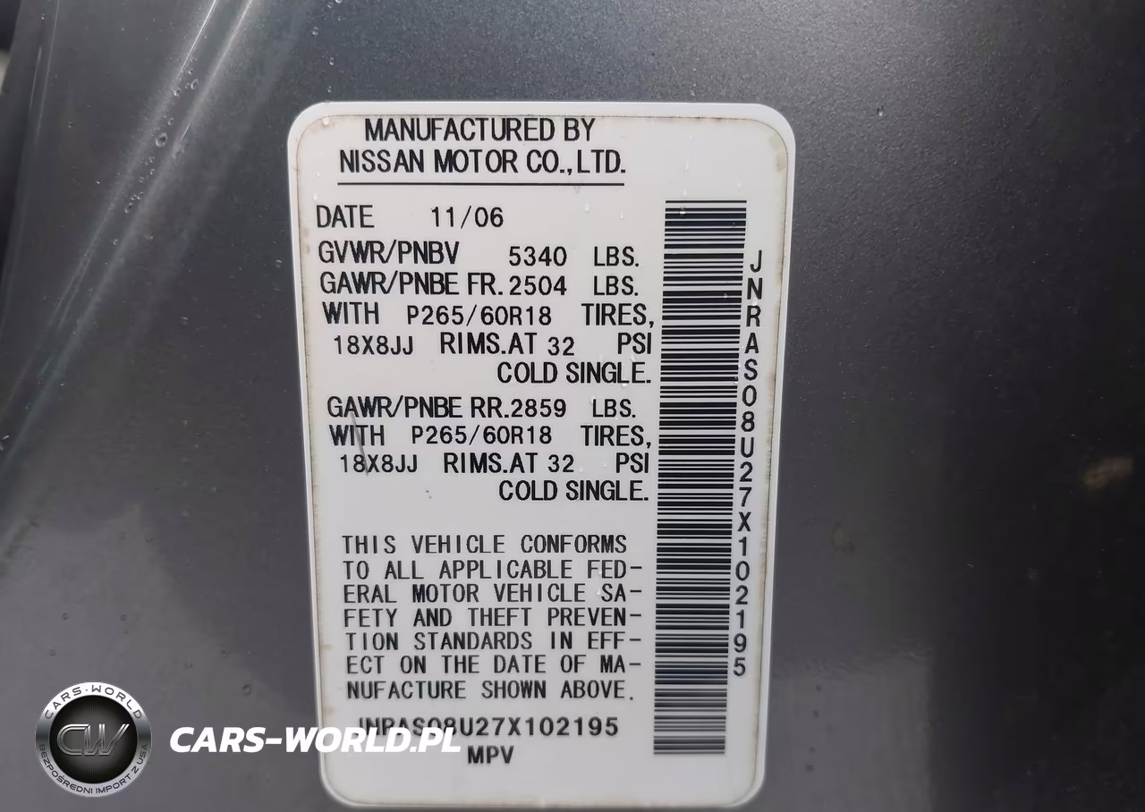 2007 Infiniti Fx35 VIN:JNRAS08U27X102195 - 9