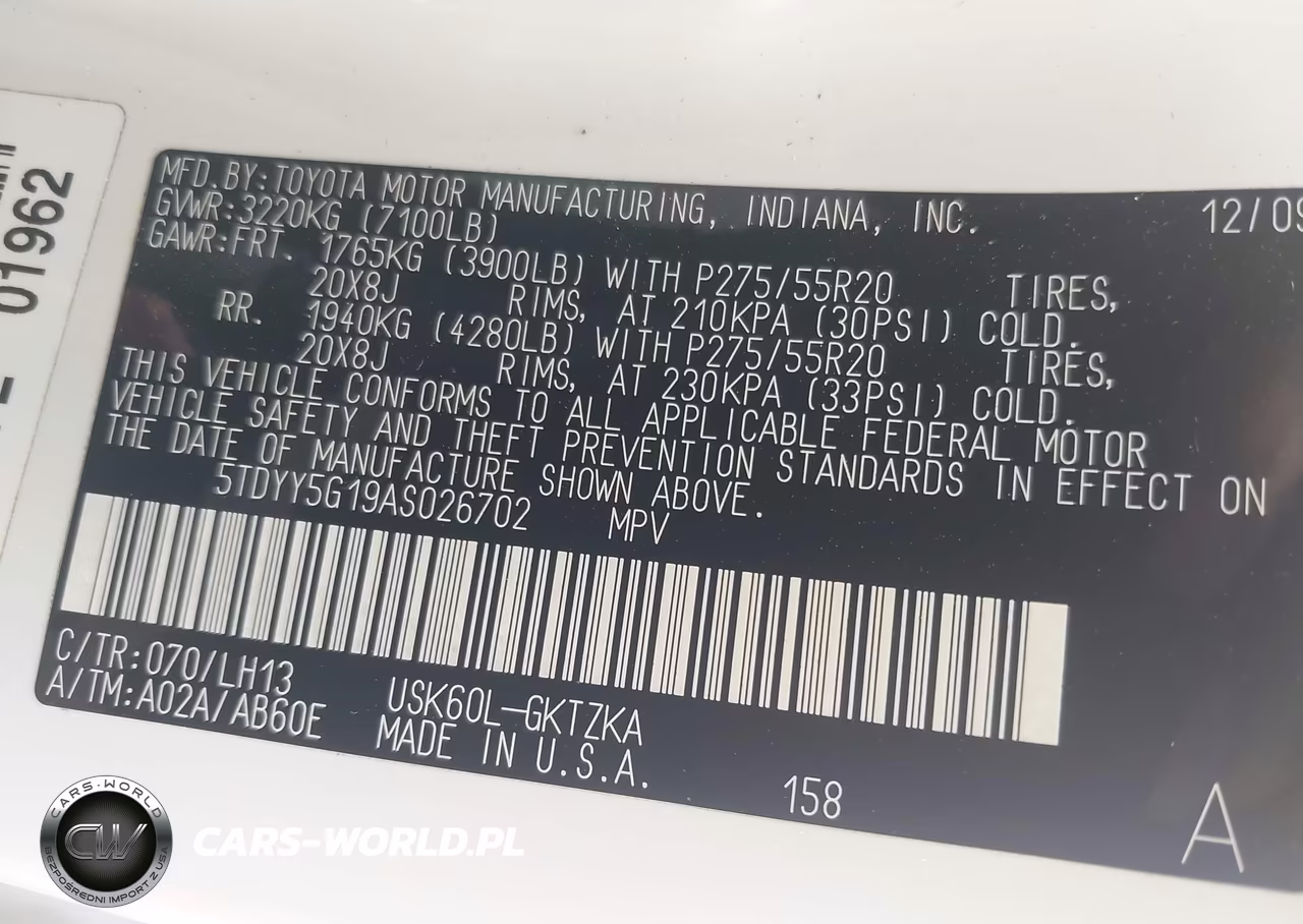 2010 Toyota Sequoia Platinum 5.7L V8 VIN:5TDYY5G19AS026702 - 9