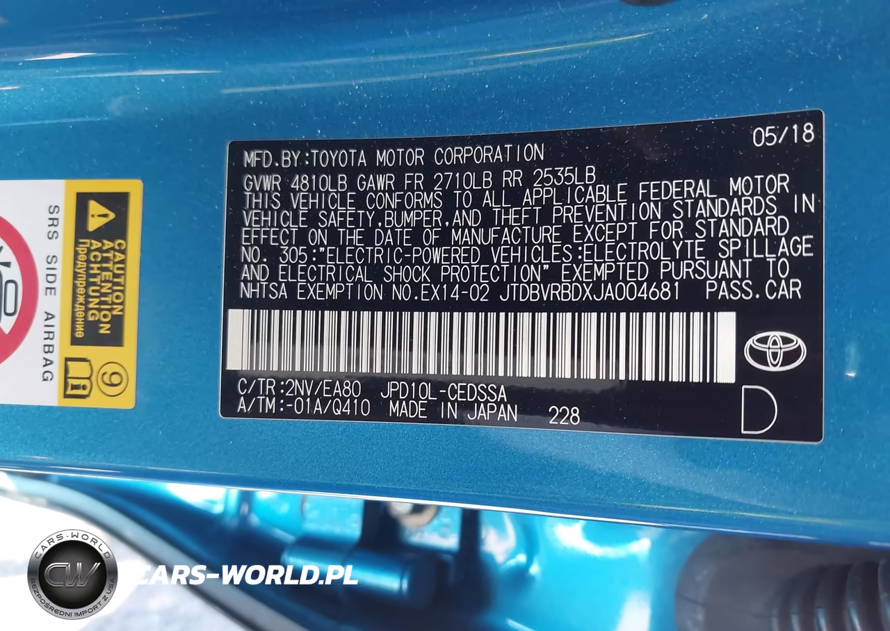 2018 Toyota Mirai VIN:JTDBVRBDXJA004681 - 9